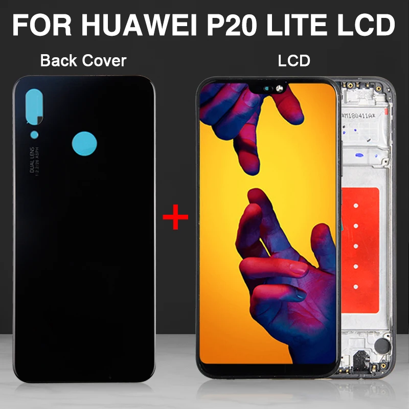 

Catteny 5.84 Inch Tested Nova 3e Display For Huawei P20 Lite LCD Touch Screen Digitizer ANE LX1 LX3 Assembly With Back Cover