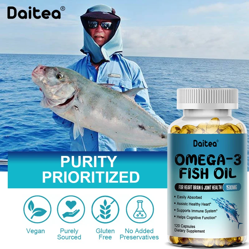 

Omega 3 Fish Oil Capsules Rich in DHA and EPA, Depression, Stress Relief, Enhance Brain, Memory and Intelligence