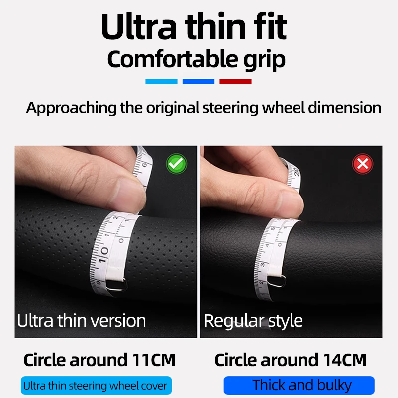 Для BMW E92 Ультратонкий чехол на руль Автомобильный дышащий из натуральной кожи