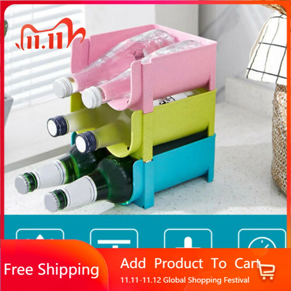 

1pc 16x14x7.5CM Refrigerator Storage Basket Rack Box Home Kitchen Can Beverage Organizer Tool Kitchen Storage Accessories