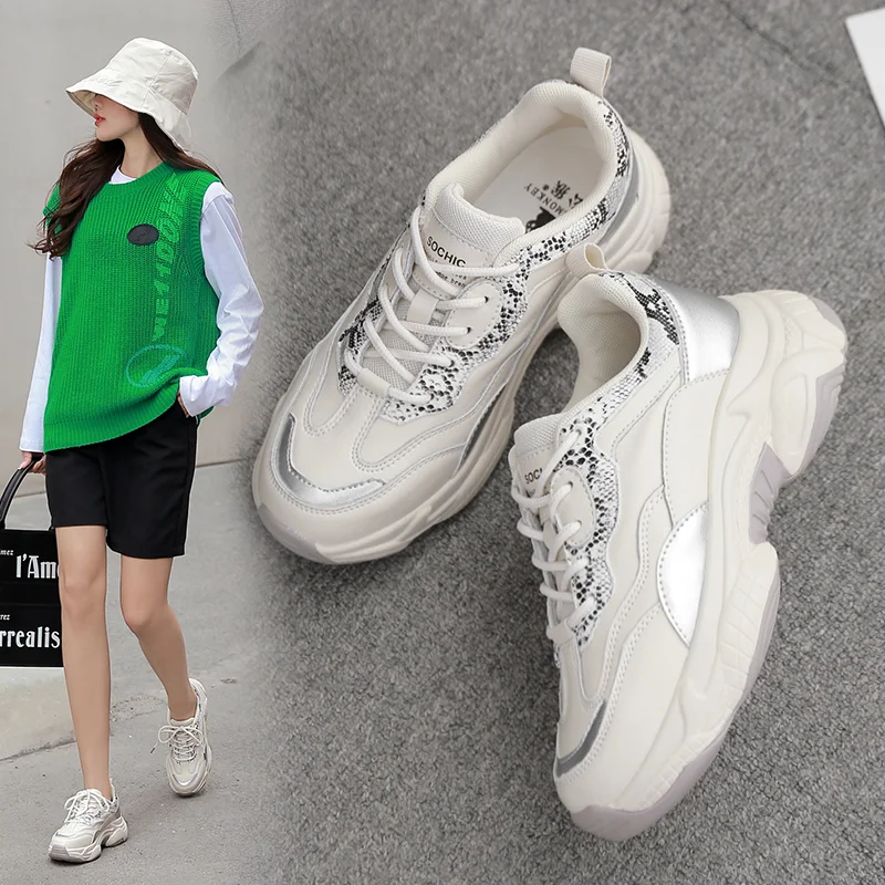 MALEMONKEY Casual Sport Shoes Women 2023 New Round Toe Lace-up Comfortable Ladies Concise Breathable Female Shoes Handmade