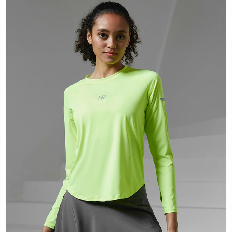 Women Running Long Sleeves Soft Comfortable Mesh Breathable T Shirts Gym Sport Shirt Fitness Training Tees Yoga Jogging Tops