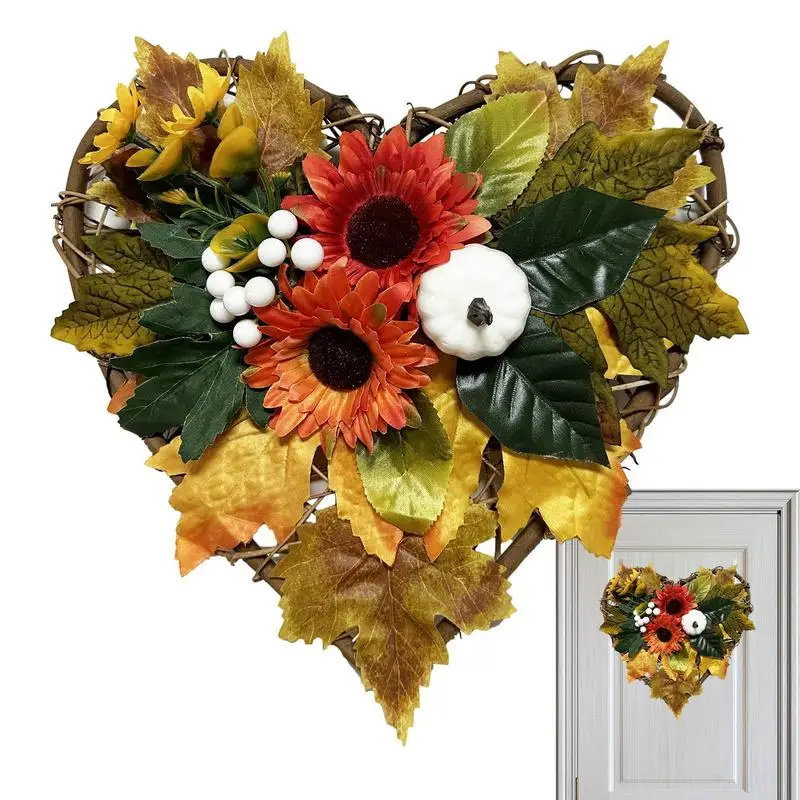 

Artificial Maple Leaves Wreath Artificial Halloween Garland With Maple Leaves Indoor Outdoor Seasonal Ornament Farm Decor For