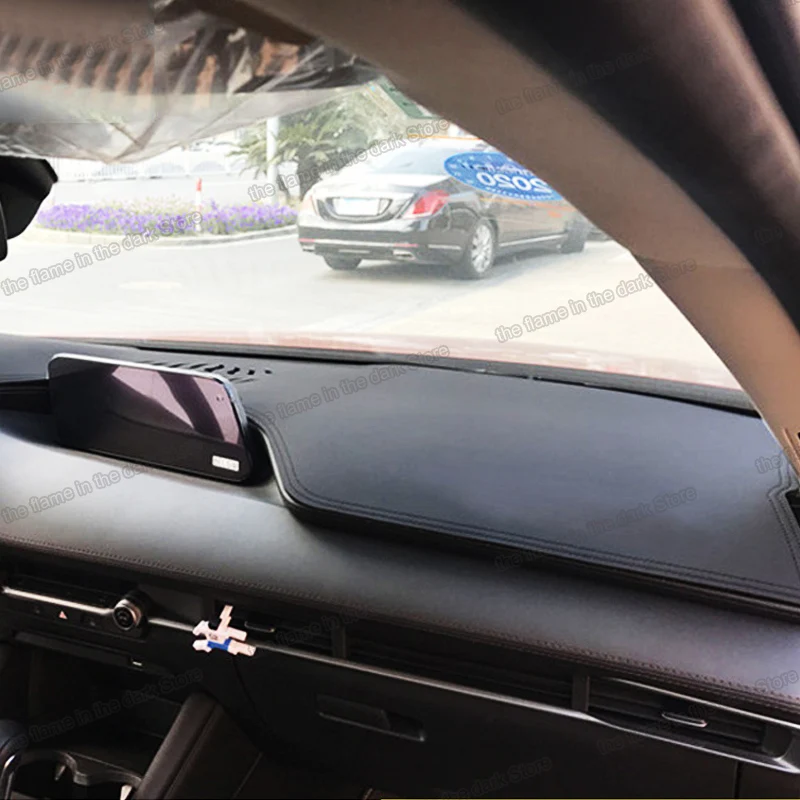 

leather Car Dashboard Cover Sun Shade Mat Heat Insulation Pad for Mazda 3 Axela 2020 2021 Bp Interior Accessories Auto 2022