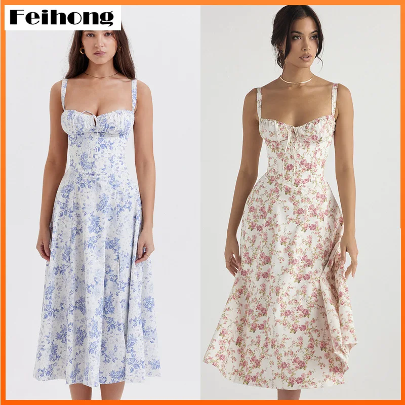 

Women's Summer Romantic Birthday Dress Fashion One Line Neck Fragmented Flower Princess Dress Sexy Party Club Evening Dress