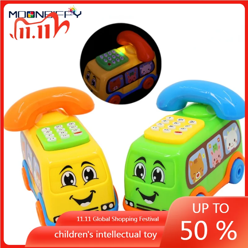 

1pcs Style Children’s Early Education Puzzle Music Phone Ringing Light Music Funny Phone Car Toy Wholesale Gifts for Children