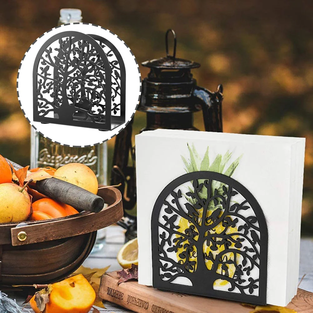

Cocktail Napkin Holder Black Tissue Holder with The Design Paper Napkin Organizer for Home Kitchen Restaurant Hotel Decor