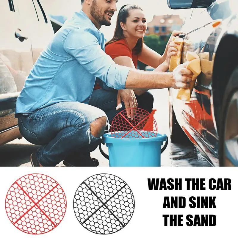 Car Wash Grit Sandstone Isolation Net Anti Scratch Plastic Insert Wash Bucket Dirt Trap Car Wash Sand Filter For Car Wash Tool