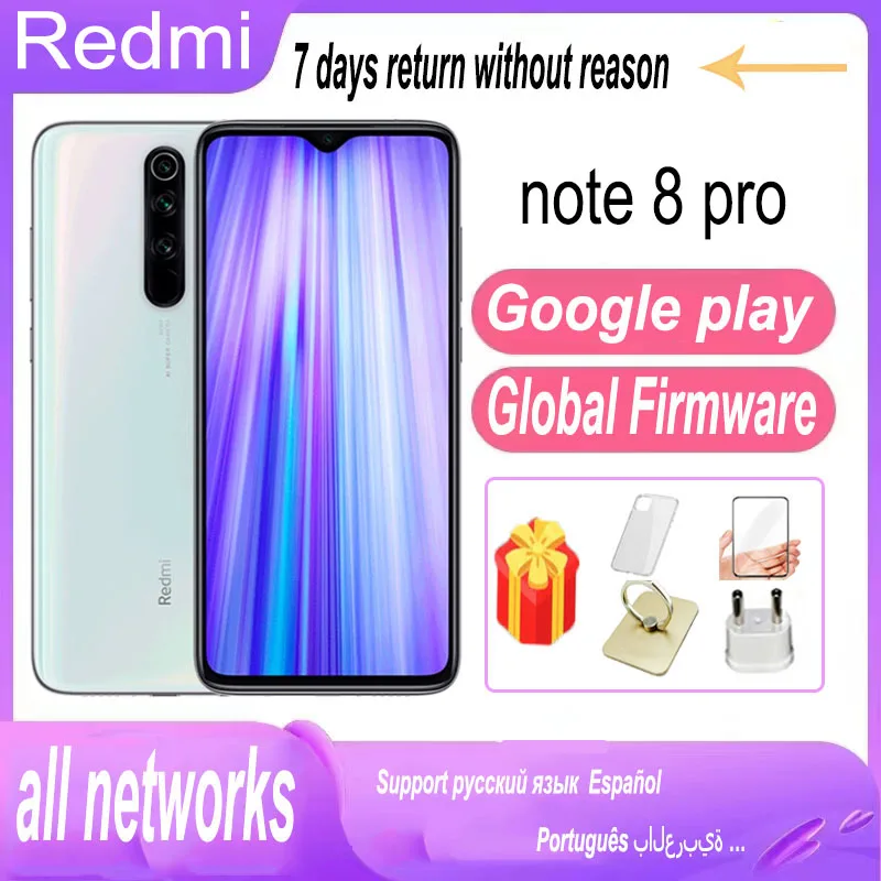 

Xiaomi redmi note 8 pro смартфон с диагональю экрана 6,53 дюйма, 2340 МП, 1080 x