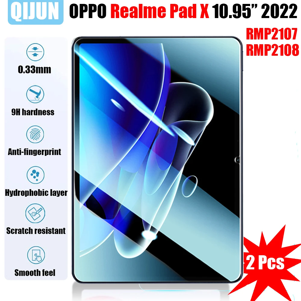 

Tablet Tempered glass film For OPPO Realme Pad X 10.95" 2022 Explosion Scratch proof membrane Anti fingerprint protective 2 Pcs