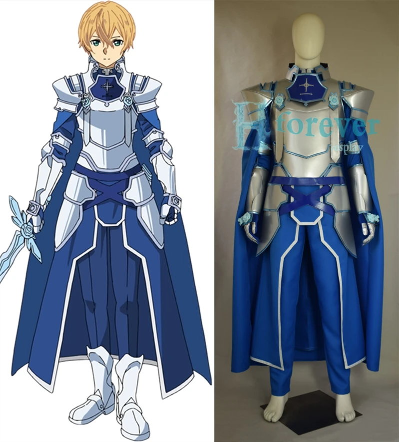 

COS-HoHo Anime Sword Art Online Alicization Eugeo Knight Battle Suit Uniform Cosplay Costume Halloween Party Outfit Any Size