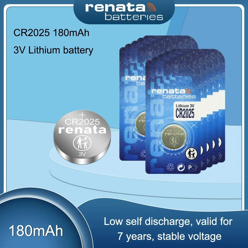 Литиевая батарея RENATA 3 В CR2025 CR 2025 DL2025 BR2025 KCR2025 для ключей от машины