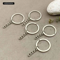 10pcs metal keychain 30mm keyrings for diy personalized key chain holder rings handmade key ring accessories assomada