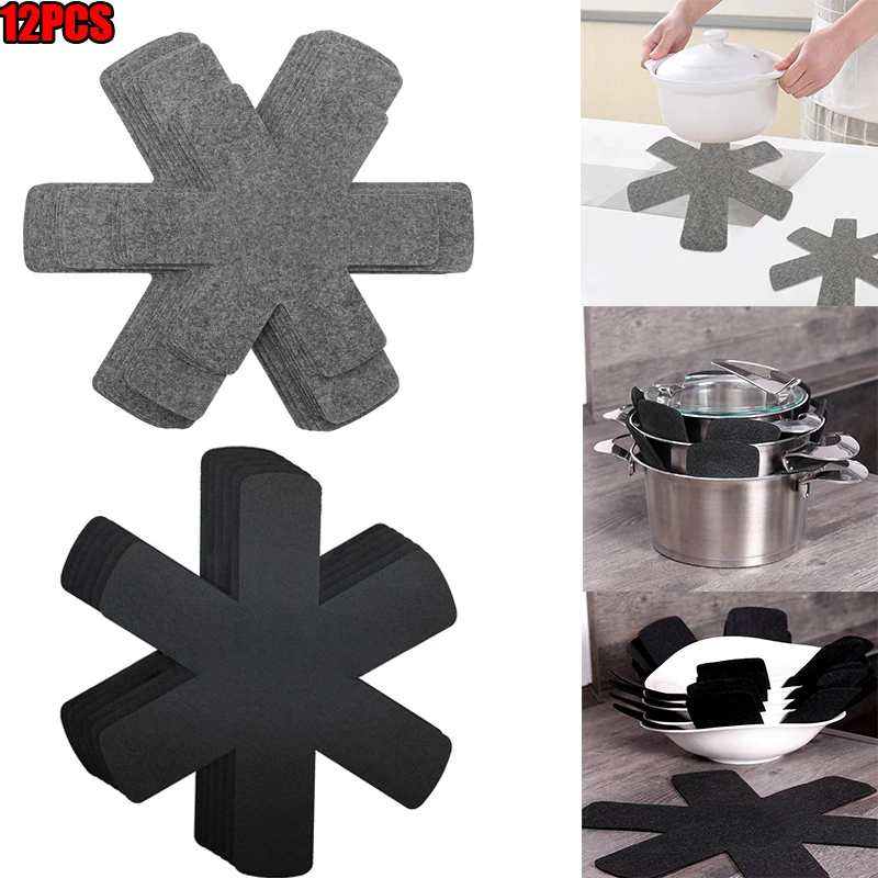 

12Pcs Pot Pan Protectors Non-woven Fabrics Prevent Pads Pot Protect Scratching Divider Cookware Kitchen Accessories Table Mat