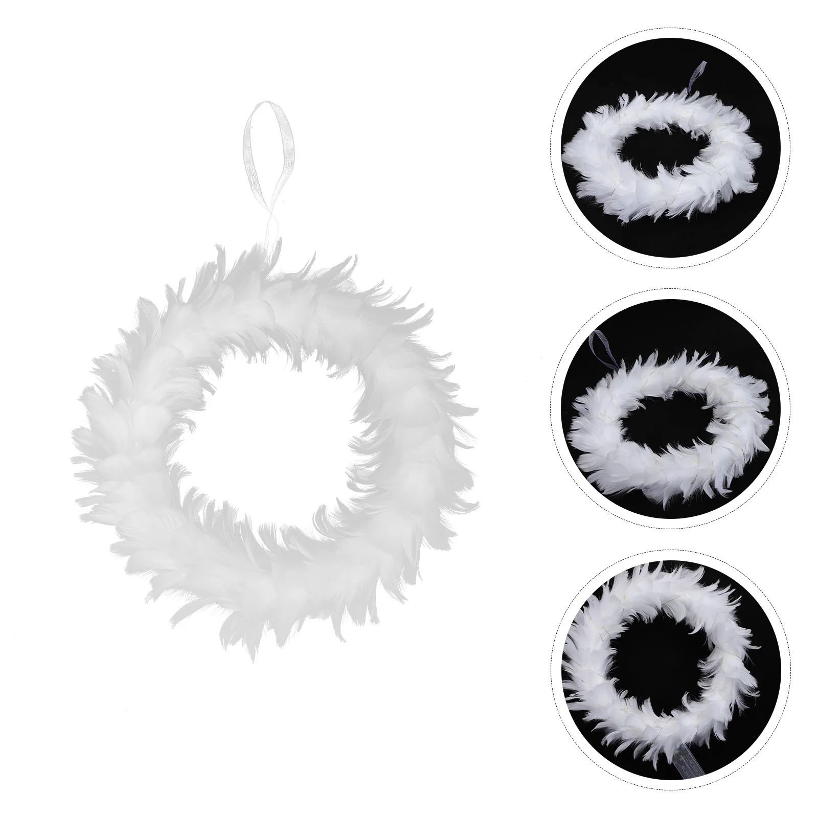 

1Pc Delicate Home Door Wreath Decorative Artificial Wreath Festival Decor White