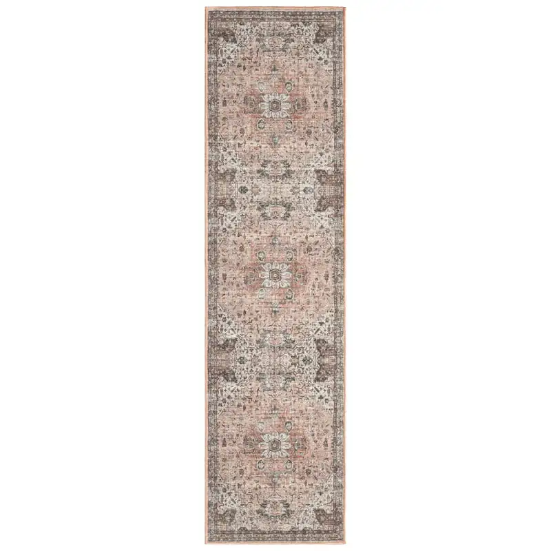 

Callaghan Esther Bohemian Medallion Machine Washable Runner Area Rug, Coral, 1'11"x7'2"