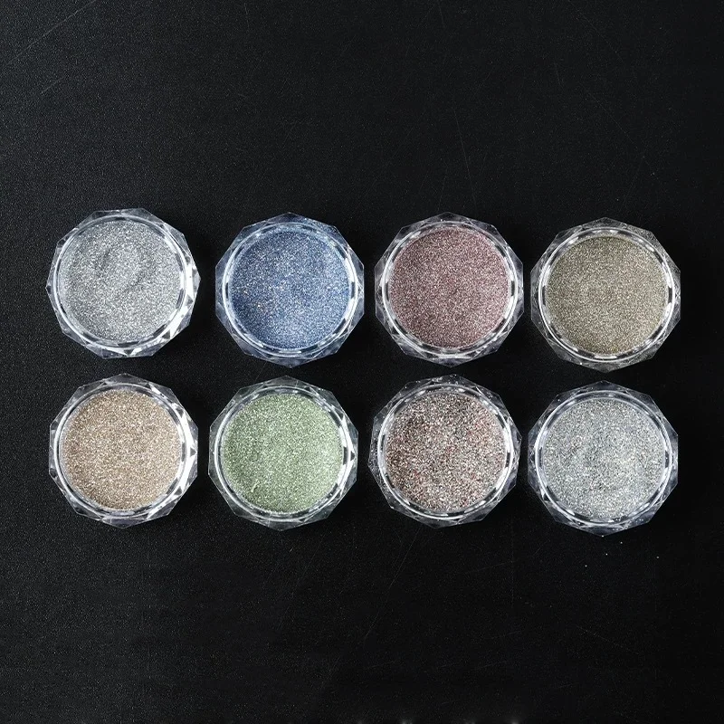 

Reflective Glitter Powder Nail Art Chrome Pigment Silver Sparkly Glitter Diamond Decor Manicures Holographic Dust Supplies SAS52