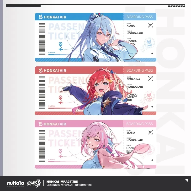 Фото Официальная игра miHoYo Honkai Impact, серия стороннего осеннего праздника, лазерная коллекция билетов, Elysia Kiana, орнамент, косплей, рождественский подарок №2