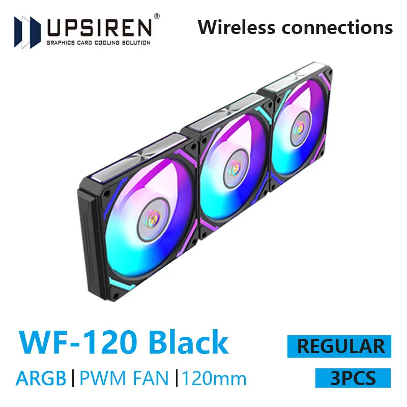 UPSIREN WF-120 ARGB PWM 120 Мм Корпусный Вентилятор 3-упак. 4-контактный Разъем Волшебное