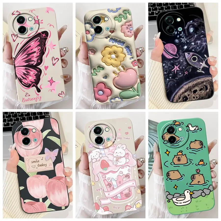 Чехол для Vivo Y38 Y58 новый дизайн бабочка мягкий силиконовый защитный чехол камеры