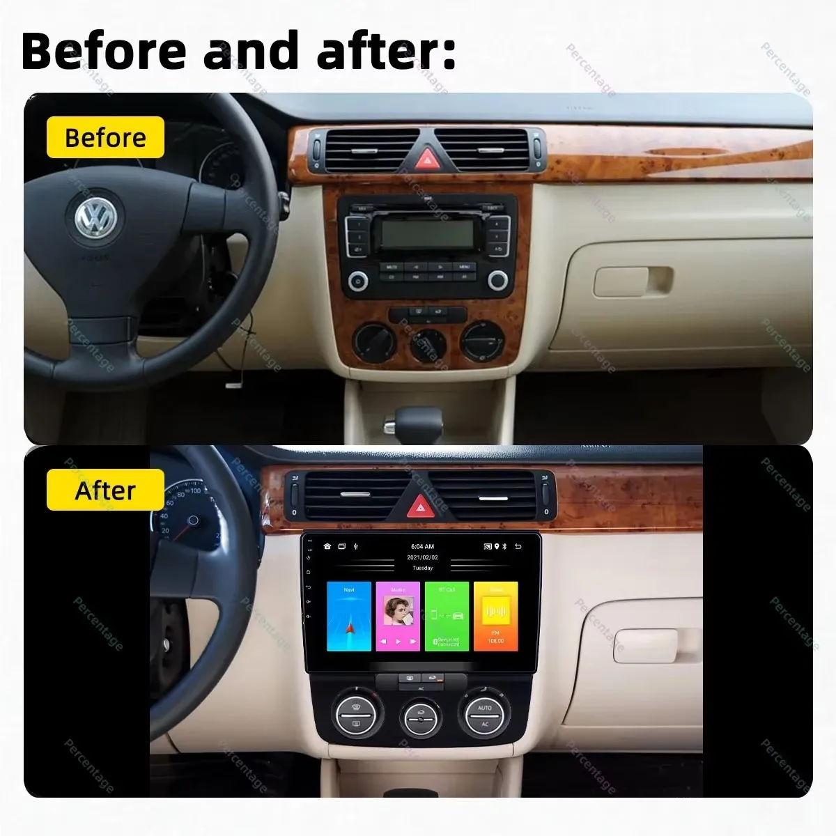 Автомобильный радиоприемник Android 14 для VW Volkswagen Bora MT 2006-2019 мультимедийный стерео