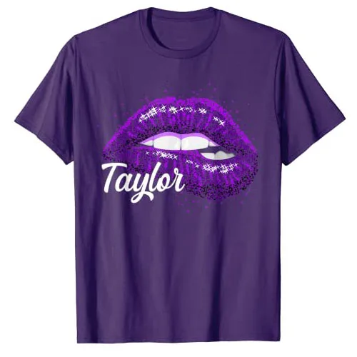 Забавная футболка с надписью I Love Taylor Lips забавная женская модная одежда