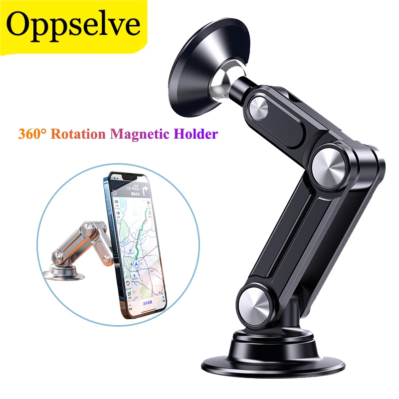 Universal 360 Degree Rotation Magnetic Car Phone Holder Stand For iPhone 14 13 Pro Max Samsung Huawei Mobile Phone Mount In Car