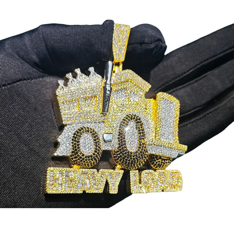 Хип-хоп 3A+ CZ Stone Paved Bling Iced Out Heavy Load Truck Car Подвеска Ожерелье для мужчин Клубный рэпер