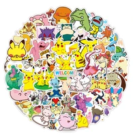 1050100pcs anime pokemon stickers pikachu kawaii waterproof skateboard guitar laptop travel luggage cartoons sticker kids toys