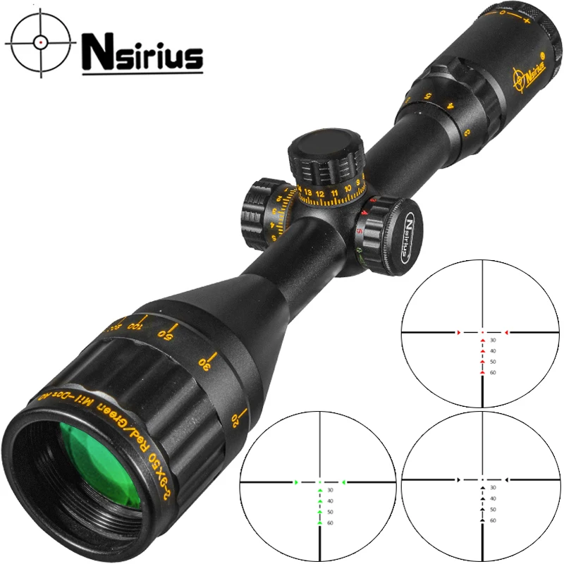 Тактический Оптический прицел NSIRIUS 3-9X50 AOE, прицел с красным и зеленым перекрестным потоком, для охотничьей винтовки llluminate