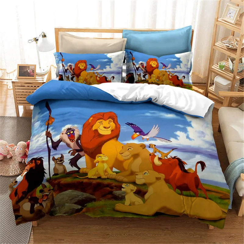 

Disney The Lion King Simba bedding set cartoon boy bed linens single twin size duvet/comforter cover kids teen bedspreads gifts