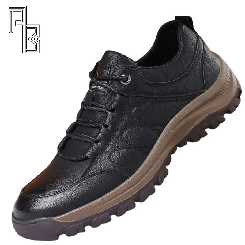 

Мужские ботинки из искусственной кожи, утолщенные, хлопок, повседневная обувь, большие размеры, удобные нескользящие, для походов