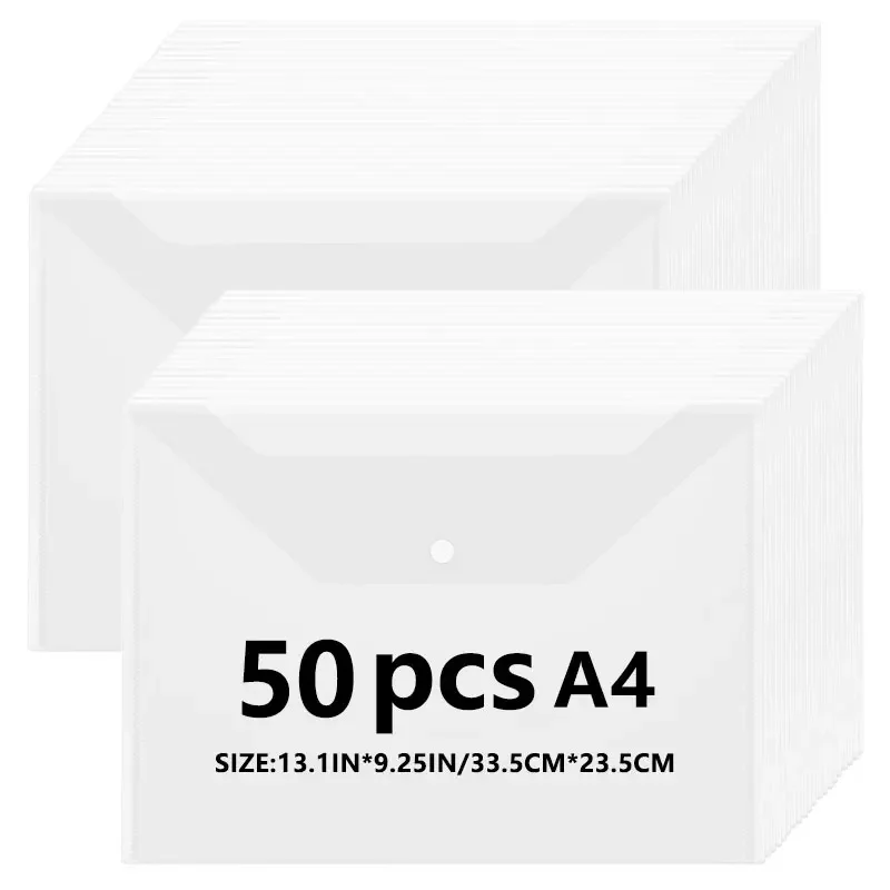 Утолщенная сумка для файлов формата А4 прозрачная пластиковая застежка-защелка