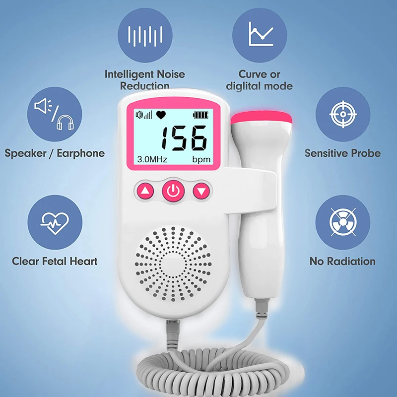 Ультразвуковой детектор сердечного ритма для беременных 3 0 МГц