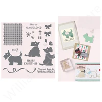 christmas scottie clear stamps and cutting dies for diy scrapbooking embossed cards decoration crafts die cuts 2022 new arrival