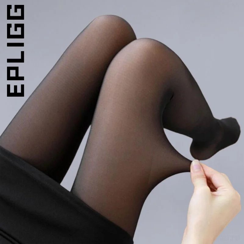 

Epligg зимние теплые леггинсы нейлоновые колготки женские Термолеггинсы пикантные облегающие полупрозрачные колготки толстые шерстяные носки с высокой талией брюки