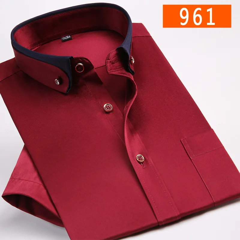

STRIPED cotton summer high quality new fashion male Plaid formal casual men's shirt short sleeve super large plus size M-9XL 923