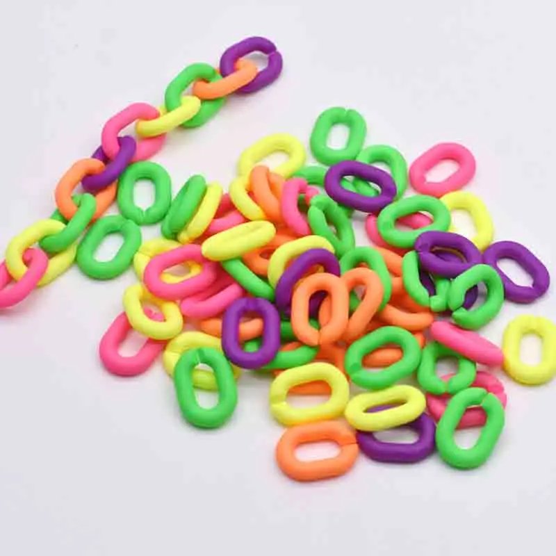 

14*19mm Acrylic Hand Paint Fluorescent Color Twisted Assembled Part U Shape Beads DIY Detachable Replacement Necklace Bracklect