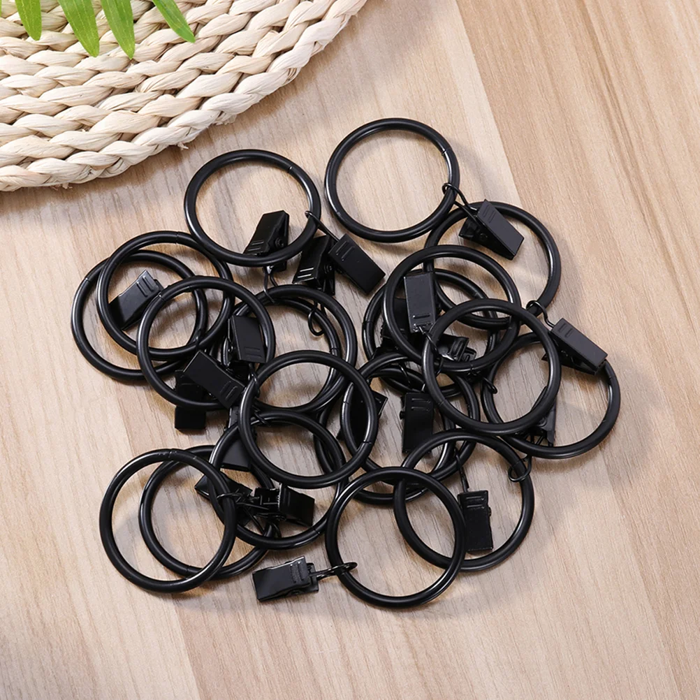 

20 Pcs Shower Curtain Ring Drapery Hangers Clips Drapes Accessories Pole Rings Metal Rod Iron
