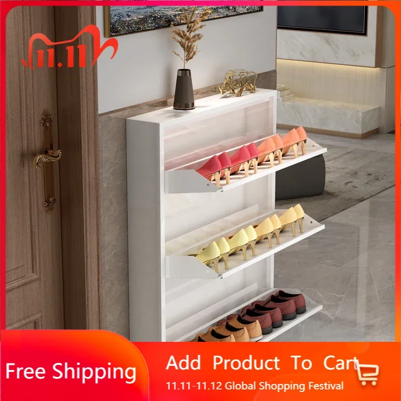 

Corner Entrance Shoe Cabinets Folding Container Curiosity Kitchen Shoe Shelf Placard Mueble Zapatero Organizer Furniture T50XG