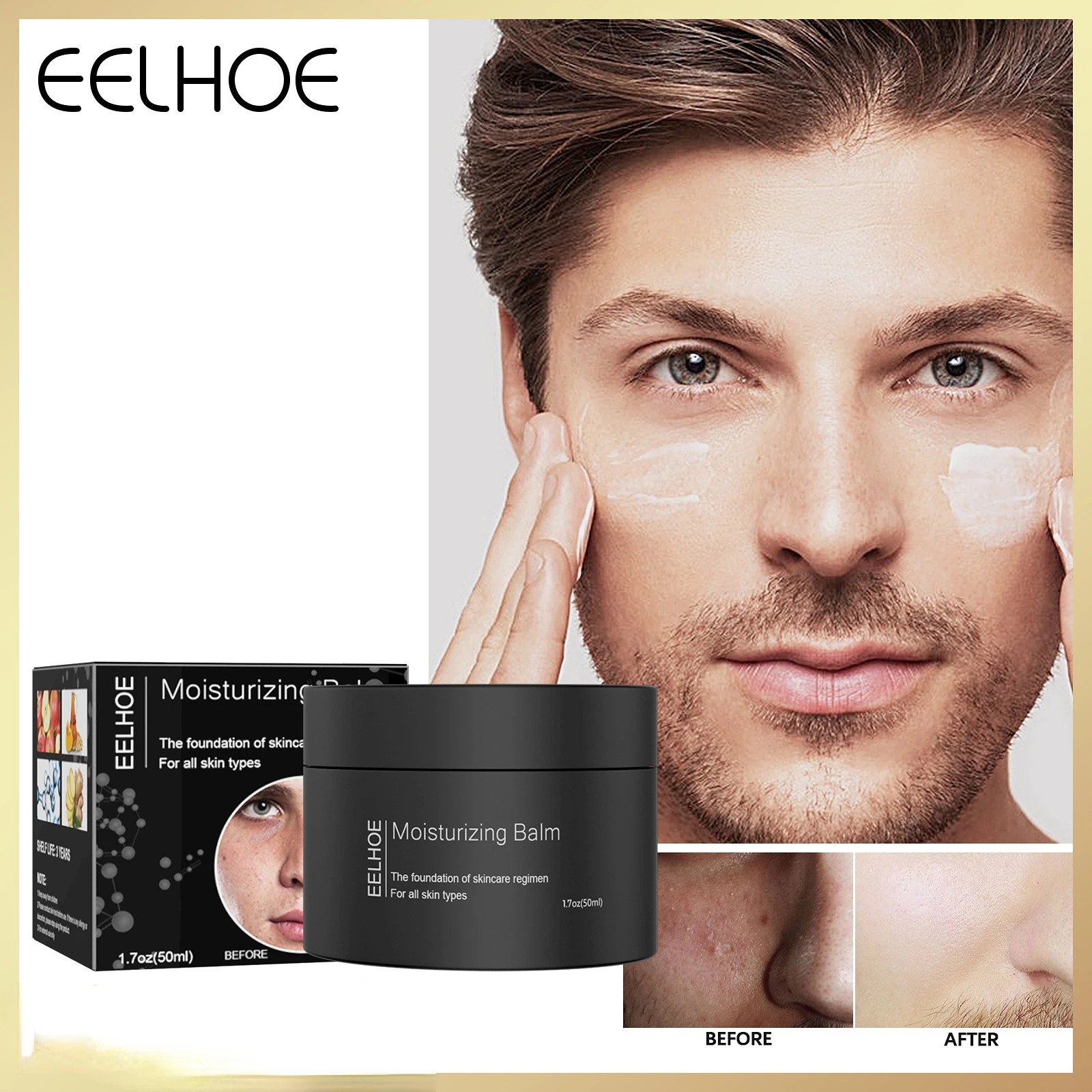 Men's Revitalizing Moisturizing Cream Moisturizing and Hydrating Refreshing Skin Care Emollient Pore Reduction Facial Treatment