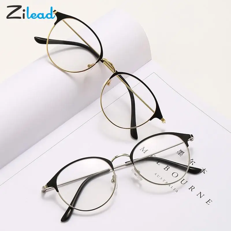 

Zilead 0-1-1.5-2-2.5-3-3.5-4 Metal Myopia Glasses Women Men Ultralight Round Anti Blue Rays Myopic Eyewear Nearsighted Glasses