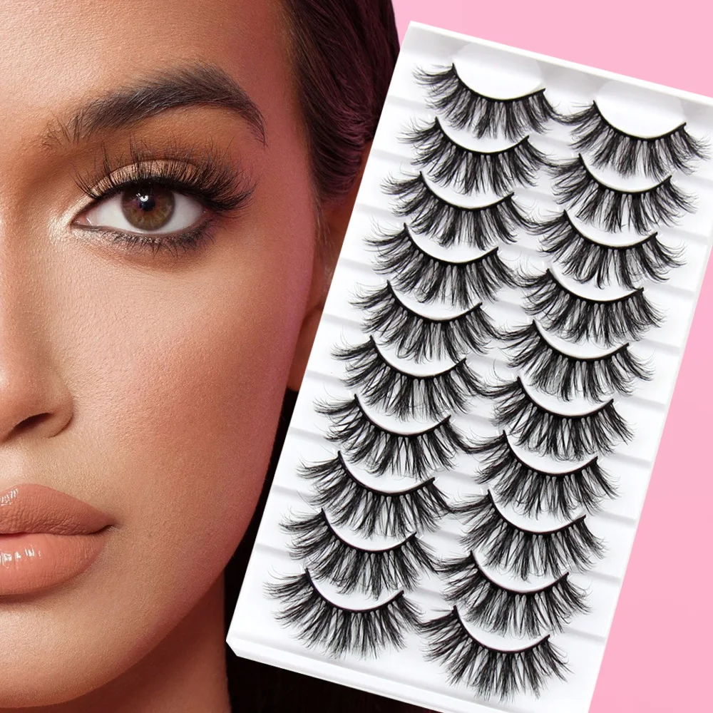 

Lashes 5/10 Pairs 3D Faux Mink Lashes Fluffy Soft Wispy Volume Natural long False Eyelashes Eye Lashes Reusable Eyelashs Makeup