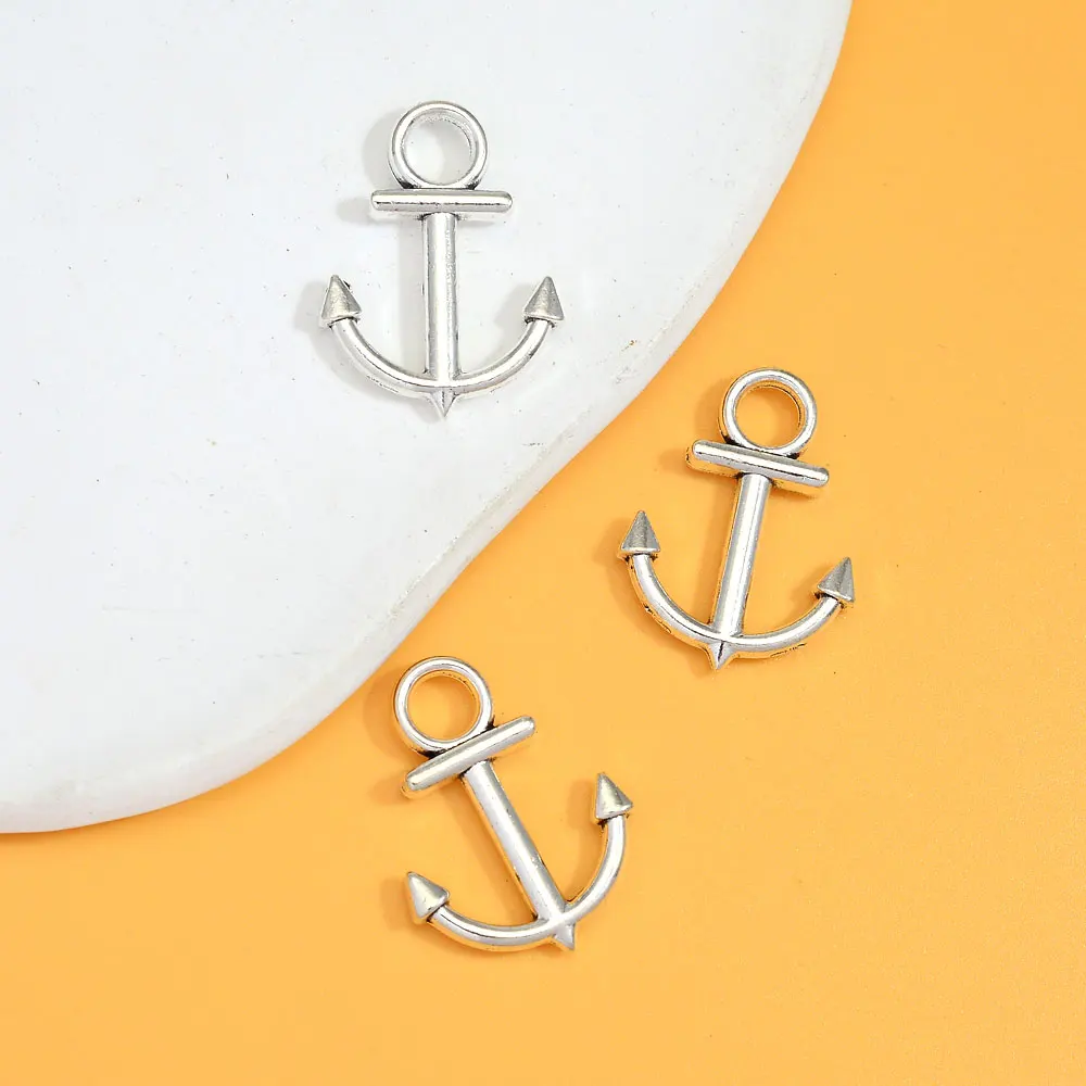 

5pcs/Lots 22x29mm Antique Silver Plated Anchor Charms Pendants For DIY Keychain Bracelets Jewelry Making Supplies Accessories