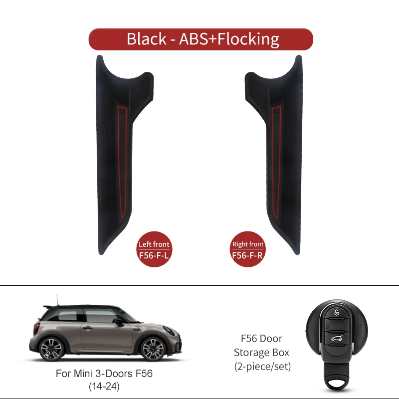 

Дверной подлокотник автомобиля, ящик для хранения, чехол, флокирование для Mini Cooper F56 F55 F57, кошелек из АБС-пластика, слот для хранения автомобиля, украшение автомобиля