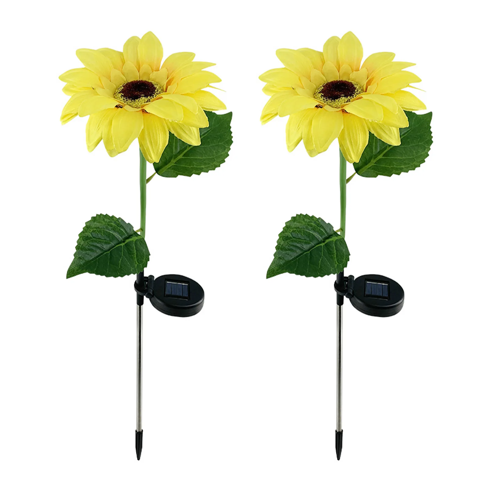 

2pcs/set Artificial Rechargeable Party Solar Powered Sunflower Lights Backyard 75cm Pathway Home Decor Lawn Patio Outdoor Garden