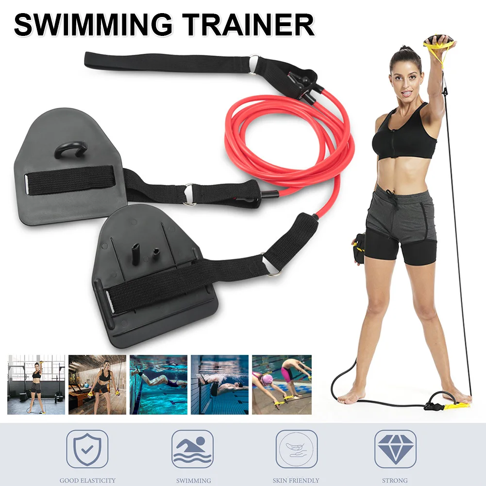 

Professional Simulation Swimming Exercise Land Arm strength Work Out Fitness Resistance Band Hand Webbed Paddle Swimming Forging