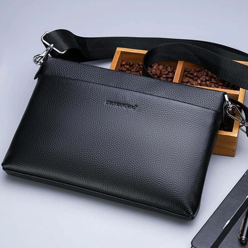 Мужская сумка из натуральной кожи длинный кошелек большая вместимость браслет с