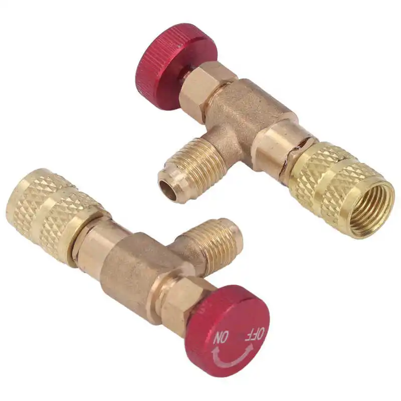 

Refrigerant Valve 5/16SAE Female Thread Refrigerant Charging Valve High Strength for R410A Air Conditioner