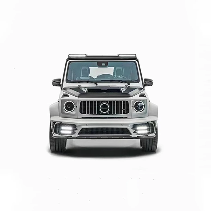 Фото Подходит для Mercedes Benz G-Class W464 2019 + автомобильный передний бампер из углеродного волокна, детали вентиляционного капота двигателя, обновленный комплект кузова №5
